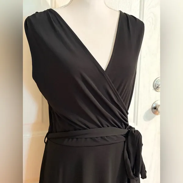 41 Hawthorn Black Tristana Essential Knit Faux Wrap Dress size L NWT - Image 2