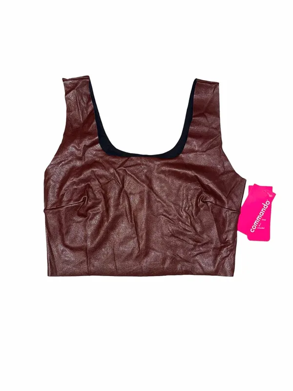 NWT Commando Faux Leather Sleeveless Square Neck Crop Top MEDIUM in Oxblood - Image 2