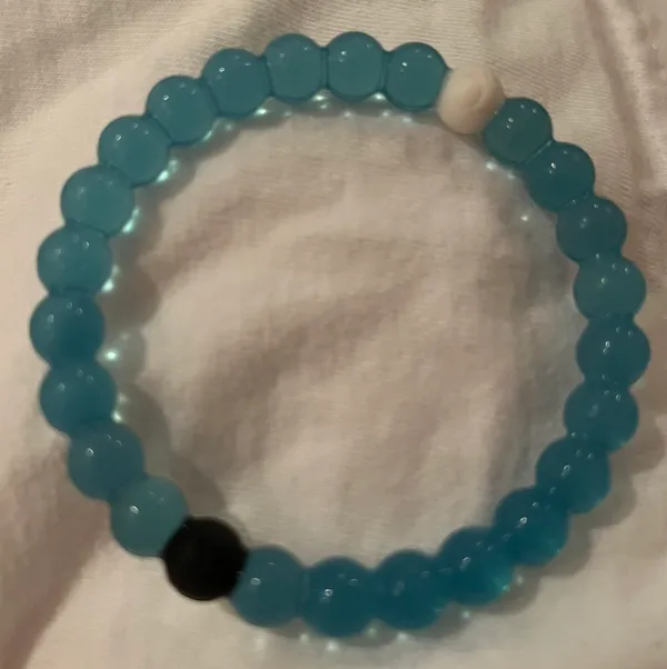 Clear ocean blue lava bracelet - Image 2