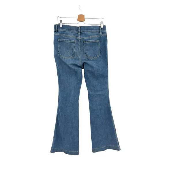 SPANX Flare Jeans Vintage Indigo High Rise Pull On Shaping Blue Size Large - Image 7