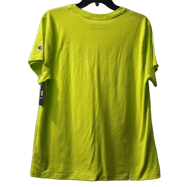 Champion Womens Lime Green Graphic Logo Tee T-Shirt Short Sleeve Large‎ - Image 5
