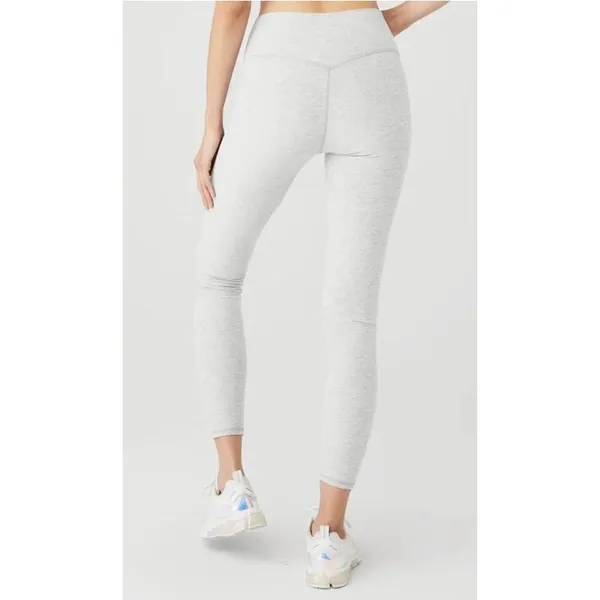 Alo Yoga Alosoft High-Waist 7/8 Highlight Leggings Athletic Heather Grey M - Image 8