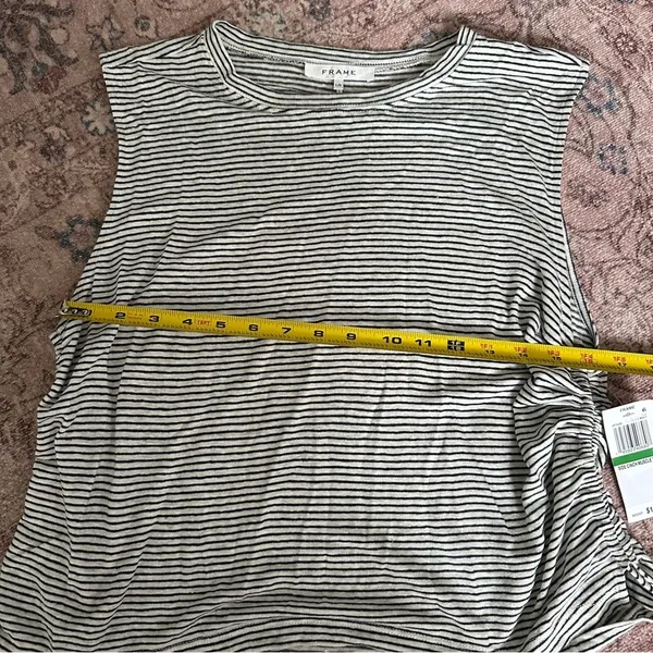 NWT Frame striped black white muscle tank‎ tie cinches large relaxed fit basic - Image 9