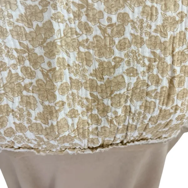 Easel Short Dolman Sleeve Tee Size L (oversized 28” PTP) Beige White Floral - Image 4