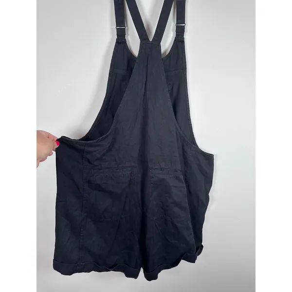 A Pea‎ in the Pod Maternity Shortalls overalls Women Size M Black Minimalist NEW - Image 3