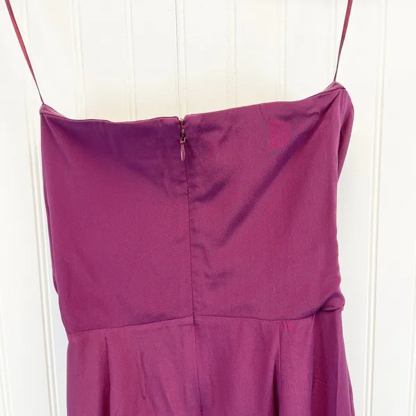 Yumi Kim Glamour Night Womens S Midi Dress Burgundy 100% Silk‎ Cocktail Party - Image 7