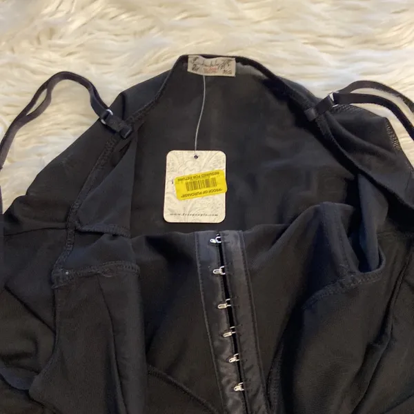 Free People Bodysuit size L color black adjustable stripes please see all photos - Image 16