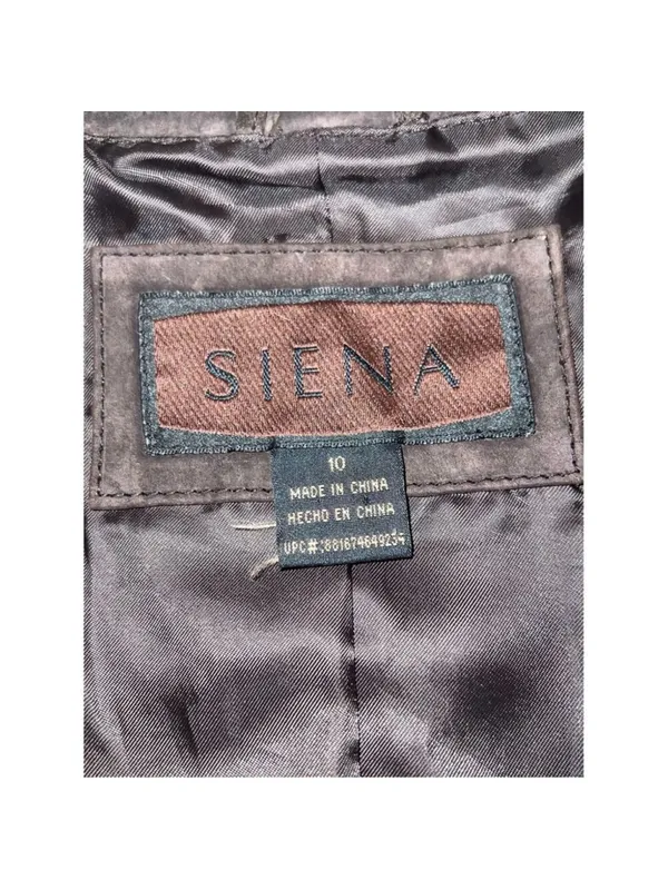 Dark Chocolate Suede 100% Genuine Leather Blazer 10 Espresso - Image 7