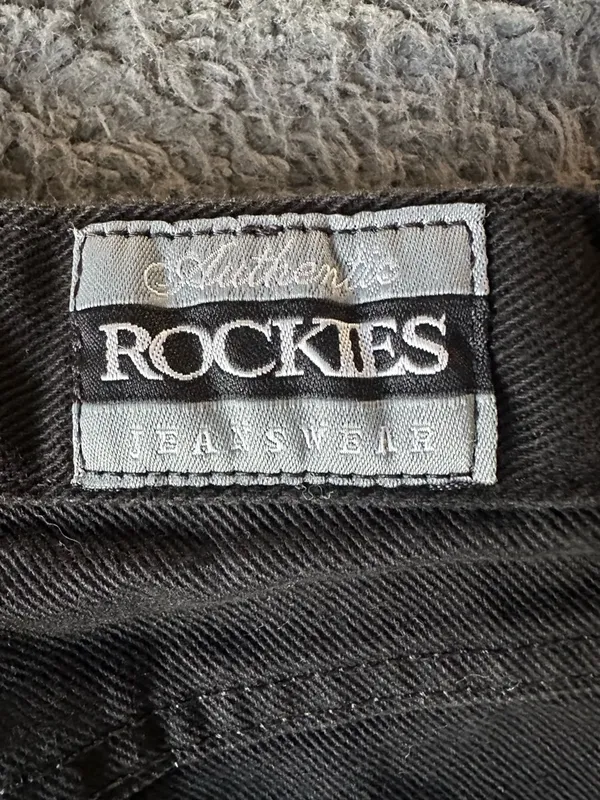 Vintage Rocky Mountain Jeans (Rockies) Black Studded High Rise 23x36 Long - Image 9