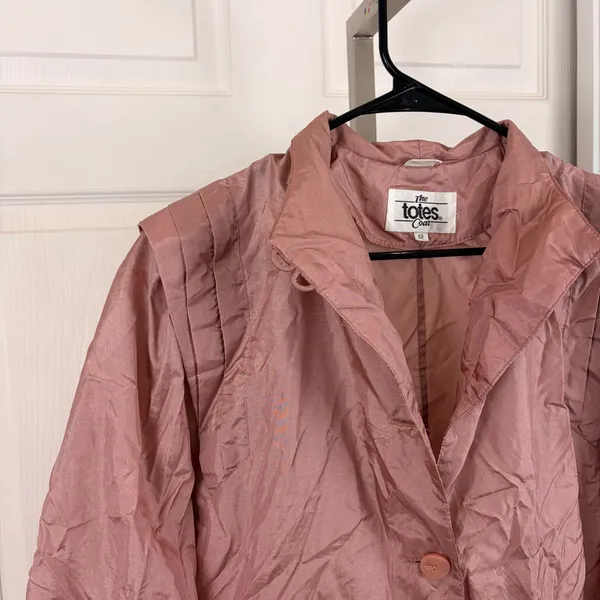 The Totes Coat vintage dusty rose nylon long coat - Image 2