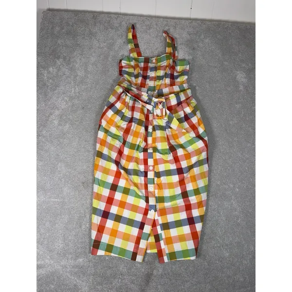 Christopher John Rogers for Target Plaid‎ Wide Strap Tie Waist Dress Size 2 NWT - Image 6