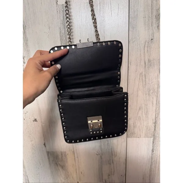 Black Studded Mini Crossbody Bag Chain Strap Punk Rock Studded Purse - Image 5