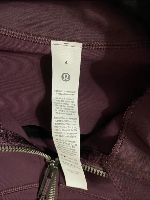 Lululemon NWT Define Track Zip-Up Jacket in Black Plum Purple Lion Size 4 - Image 9