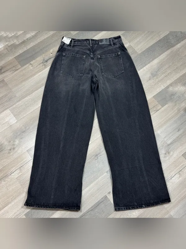 Free People Olsen Cuffed Barrel Jeans Black 28 Baggy Streetwear High Rise Grunge - Image 10