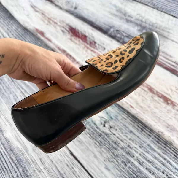 J. Crew Leopard Print Black Loafers - Image 5