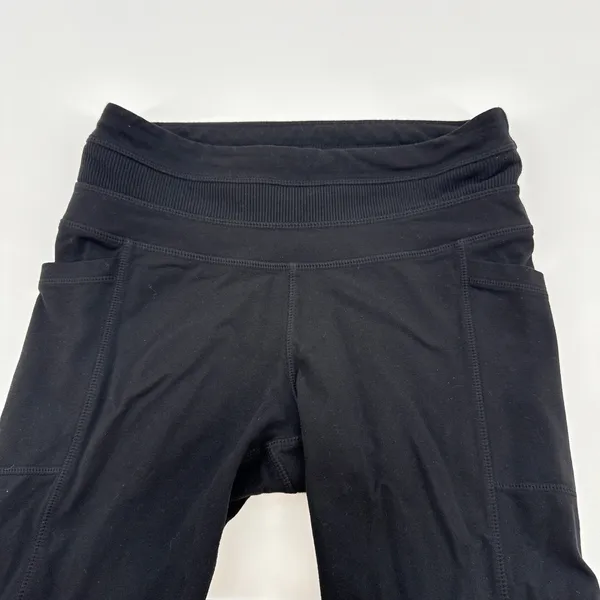 Athleta Women's Excursion Jogger Leggings Pockets Black Ribbed Small‎ - Image 2
