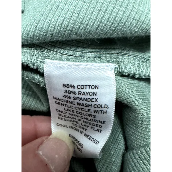 Open Edit Ribbed Bodycon Dress Sage Green Short Sleeve TShirt Dress XXS NWOT - Image 10