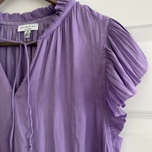 Current Air Ruffle Blouse Purple Lilac Size M - Image 4