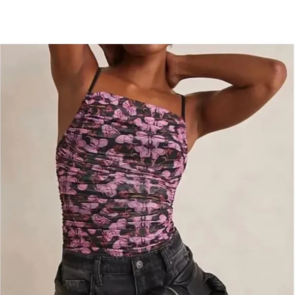 Free People Intimately free butterfly‎ Milkshake Mesh Bodysuit size L - Image 3