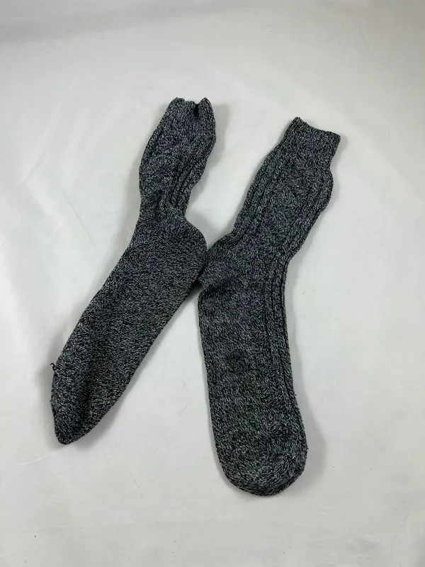 Thick Knitted Grey Long School Socks Gray - Image 2