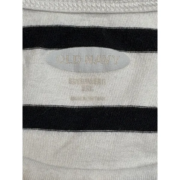 Old Navy Pineapple Pocket‎ T-Shirt Womens XXL White Black Striped Casual Tee - Image 5