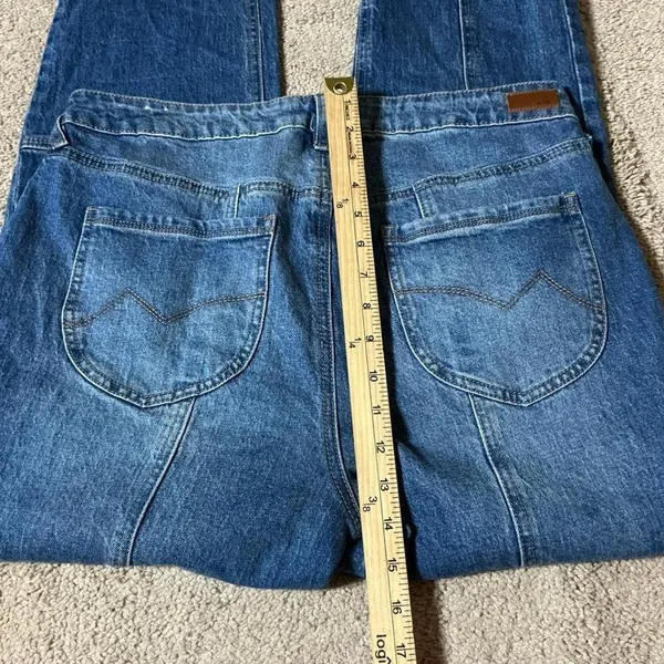 Y2K Cleo + Wolf Blue High Rise Carpenter Straight Leg Panelled Seam Jeans W31‎ - Image 5
