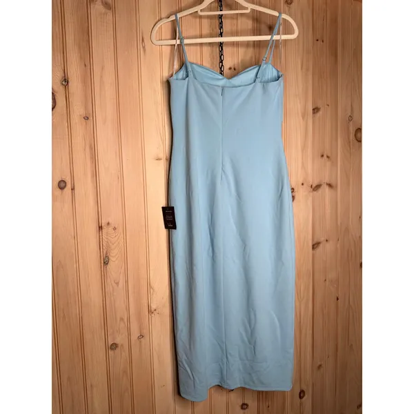 NWT Lulus Stun and Done Light Blue Sleeveless Bodycon Midi Dress Party Size L - Image 6