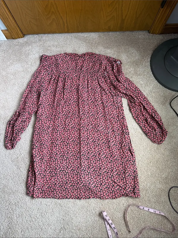 Zara Ditsy Floral Mini Shirt Dress Size Medium - Image 8