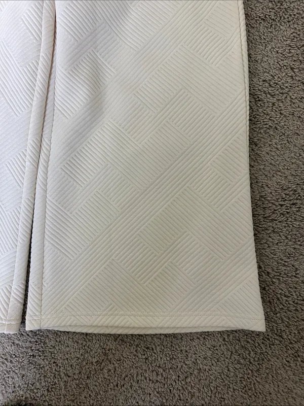 See and Be Seen Cream Wide-Leg Quilted Knit Pants - Image 2