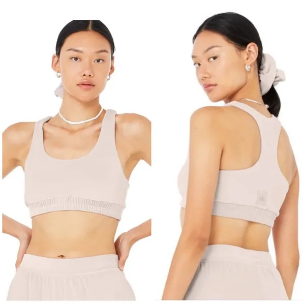 Alo Velour Glimmer Scoop Neck Bra Size XS Lightweight - Image 2