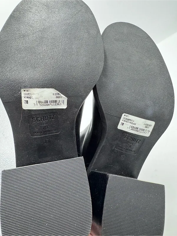 Schutz Wyatt Black Leather Mid Calf Boots Size 7 fall autumn winter nyc minimal - Image 5