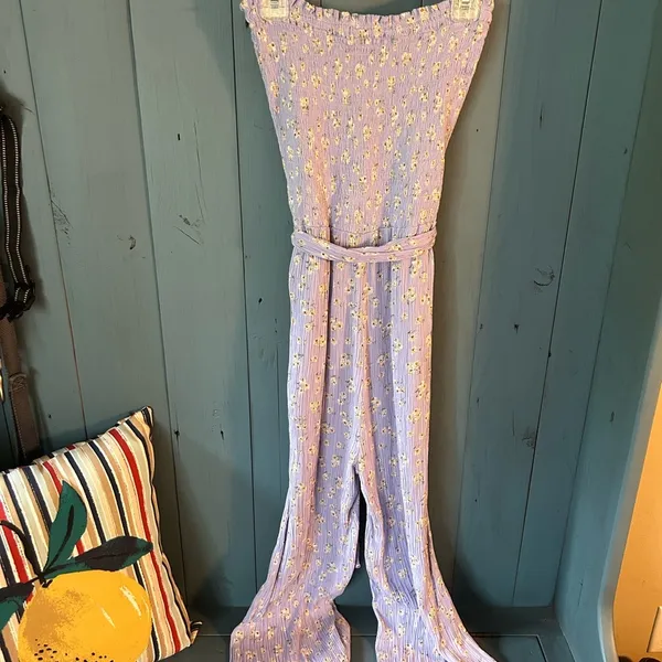 Ocean Drive Purple / White Floral Jumpsuit, M - Image 5