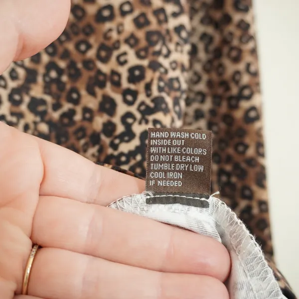 J. McLaughlin Size Medium Leopard Print Ruffle Cowl Neck 3/4 Sleeve Top‎ Brown - Image 6