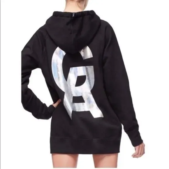 Good American NWT Black Oversize Large Back Logo Pull Over‎ Hoodie size 0/0 - Image 8