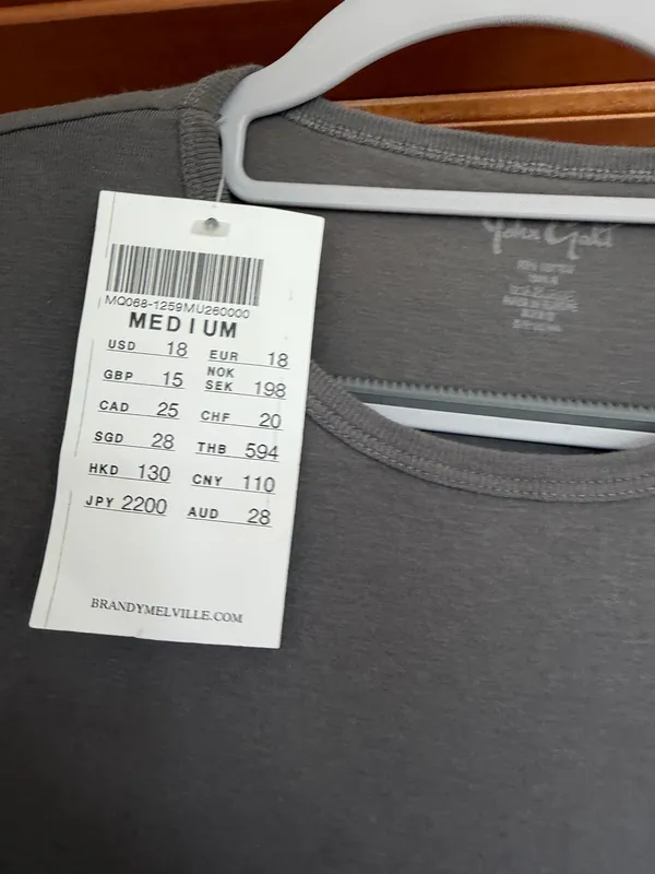 Brandy Melville Grey T-Shirt - Image 2