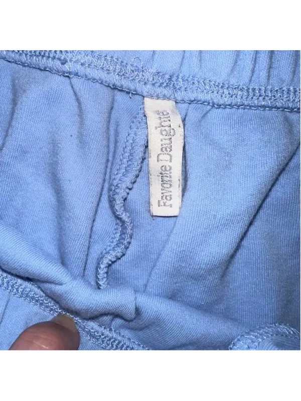 Favorite Daughter Sky Blue The Favorite PJ Shorts Contrast Piping Sleepwear Larg - Image 3