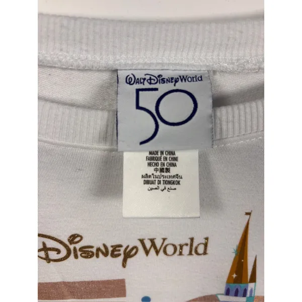 Walt Disney World 50th Anniversary Mickey‎ Mouse White Sweatshirt Small Womens - Image 2