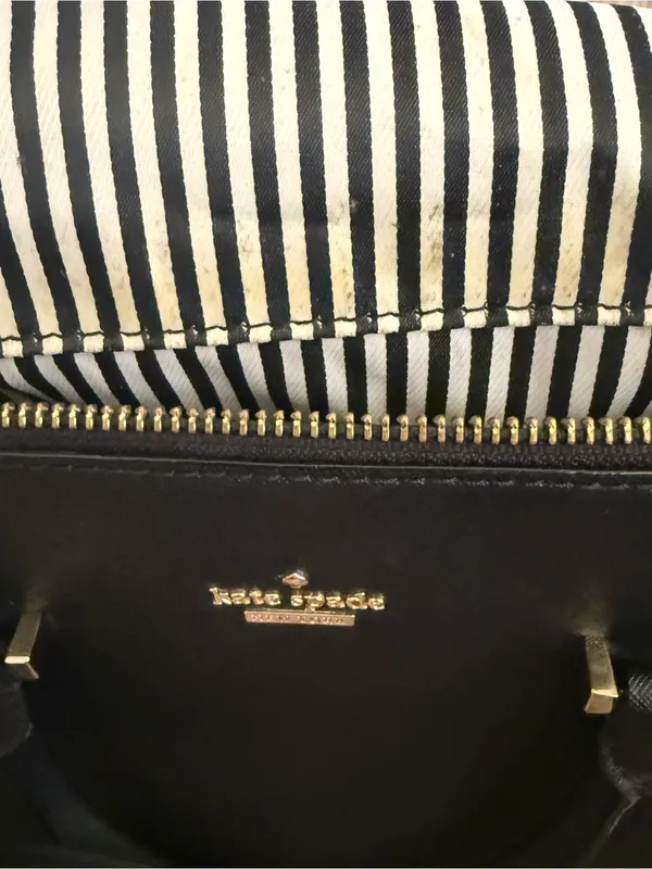 Kate Spade New York Black Saffiano Leather Dome Crossbody Satchel EUC Bag - Image 6