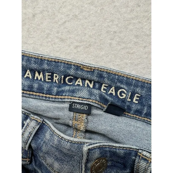 American Eagle Jeans Womens 4 Medium Wash Mom Jean Distressed Ripped Strigid - Image 2