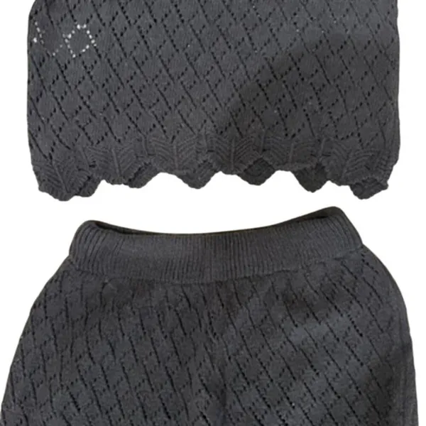 SheIn Women's Two Piece Midi Skirt and Crop Top in Black, Size S​​ - Image 2