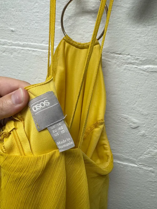 ASOS High Neck Yellow Dress - Image 4