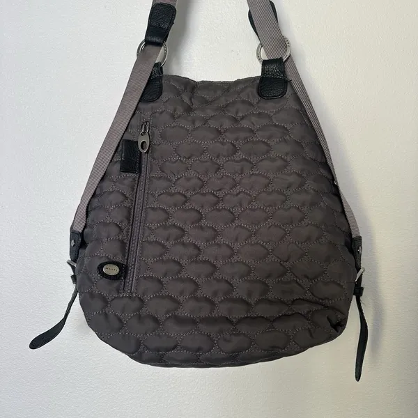 Mosey Life Baggallini Gray/Lavender Convertible Backpack Bag Travel Packable - Image 5