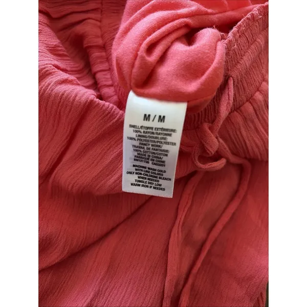 Aeropostale Crochet Inset High Low Maxi Skirt Womens M Pink Boho Rayon Gauze - Image 8