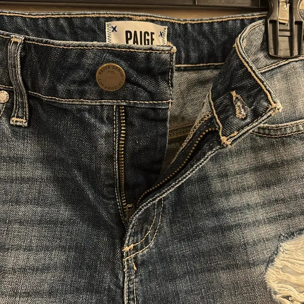 PAIGE Distress Denim Daryn Shorts NWOT - Image 7