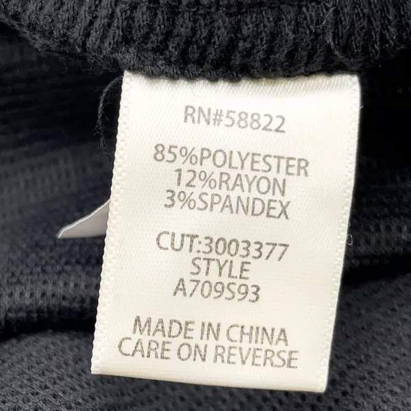 Max Studio Womens Top‎ L Black Mock Neck Button Sleeve Minimalist Quiet Luxury - Image 10