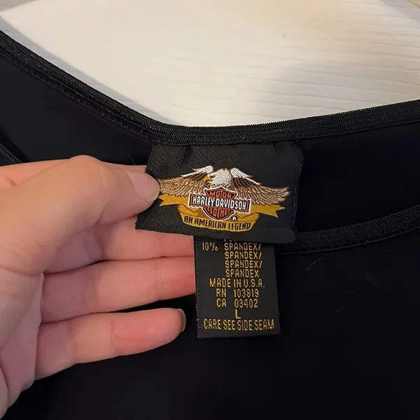 HARLEY DAVIDSON Woman’s Size Large Black Long Sleeved Shirt - Image 4
