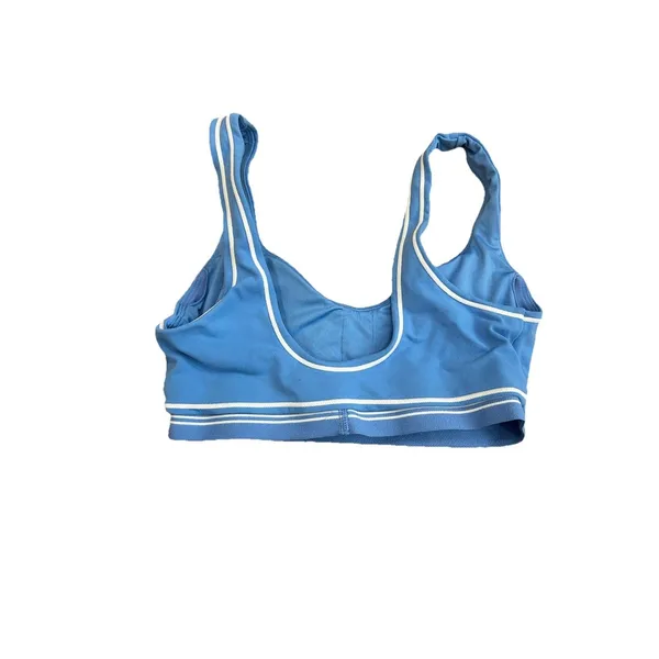 Alo Yoga Crystal Clear Blue Airbrush Heart Throb Set Leggings Bra - Image 5