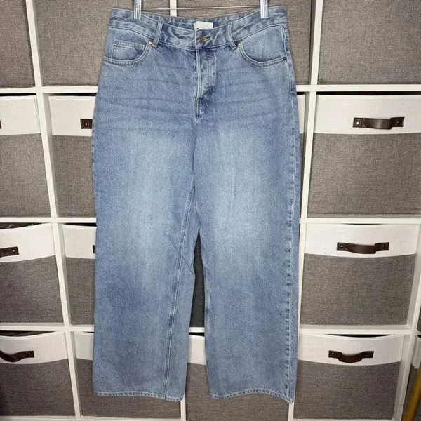 H&M Button Fly Straight Leg Jeans Size 10 - Image 2