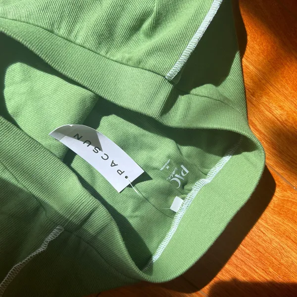 NWT PAC Cares Green Seamed Mini Skirt Ribbed - Image 3