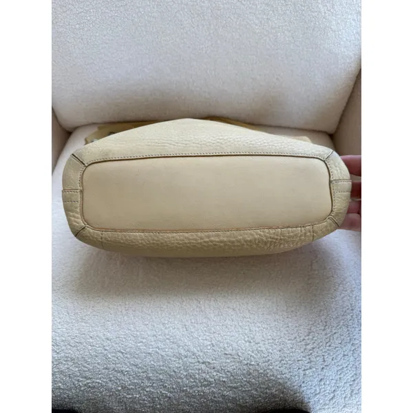 Vintage Coach Tote Bag Women Beige Pebbled Leather Adjustable Shoulder Strap - Image 5